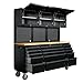 CT Copper Tailor 72-inch Tool Chest Cabinet Rolling Garage Workbench with 15 Storage Drawers and Wheels, 3 Upper Cabinet, Pegboard, Steel Large Tool Box,Matte Black