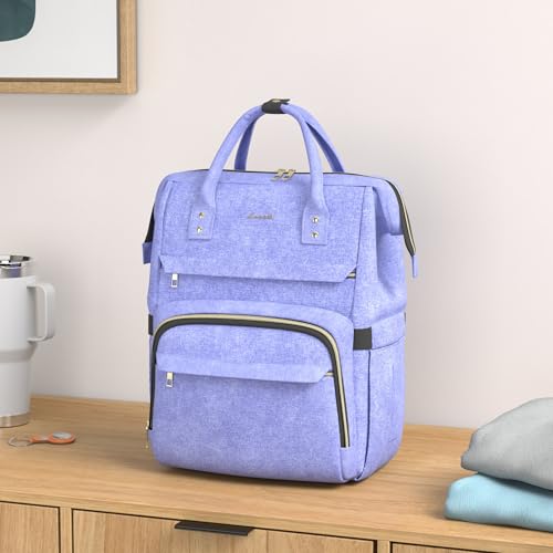 Image of LOVEVOOK Women's 15.6 Inch Professional Travel Backpack, Waterproof College Work Bag with USB Port, Blue-Violet