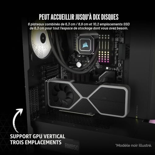Corsair 7000D AIRFLOW Boîtier PC ATX Grande Tour (Panneau Avant à Flux d’air Élevé, Trois Ventilateurs de 140 mm Inclus avec Répéteur PWM, Gestion des Câbles Facilement, Vaste Espace Interne) Blanc