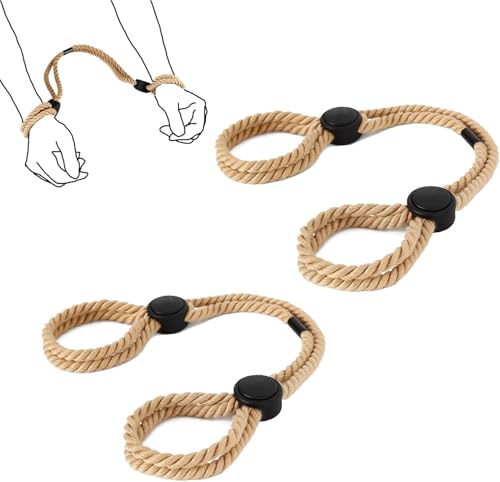 BDSM Sex Bondage, Sex Bondage Handschellen Fesseln, 2 Bondage Seil Set für Handgelenke und Knöchel, mit verstellbaren Beinschlaufen, Handschellen,für Paare Sex Toys (Gelb)