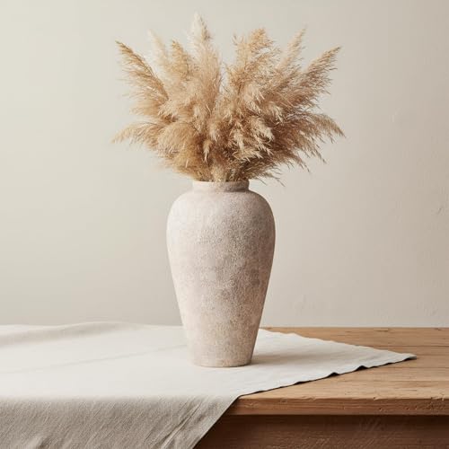 Ceramic Flower Vase Home Decor - 9.2 inch Large Farmhouse Table Vases, Rustic Decorative Vases for Kitchen Living Room Coffee Dining Shelf Mantel Decoration