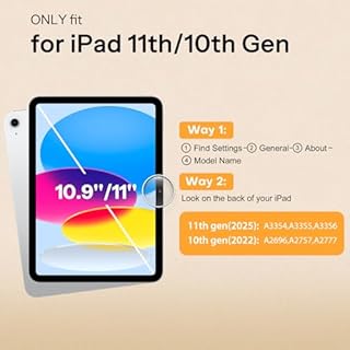 SPARIN 2 Pack Paper Glass Screen Protector for iPad A16 11th/10th Generation (11’’/10.9’’ 2025/2022),Tempered Glass with Easy Alignment Tool, Matte Anti-Glare, Write Like on Paper, Apple Pencil Support