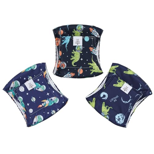 Image of CuteBone Dog Diapers Male Belly Bands 3 Pack for Male Dogs Reusable Puppy Wraps