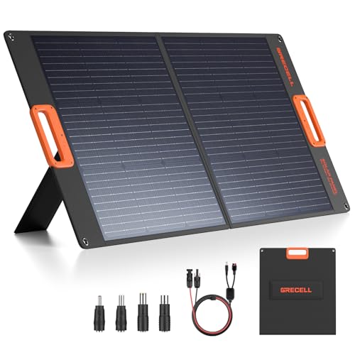 GRECELL 100W Solar Panel for Power Station Generator, 20V Portable Foldable Solar Cell Solar Charger with MC-10 High-Efficiency Battery, Solar Charger Charger for Outdoor Camping RV Hiking GRECELL 100W Solar Panel for Power Station Generator, 20V Portable Foldable Solar Cell Solar Charger with MC-10 High-Efficiency Battery, Solar Charger Charger for Outdoor Camping RV Hiking