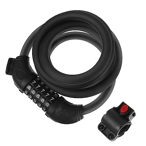 GOOHOCHY Bike Lock Resettable Cable Lock for Bikes Motorcycles with Combinations Reflective Design for Enhanced Security Black