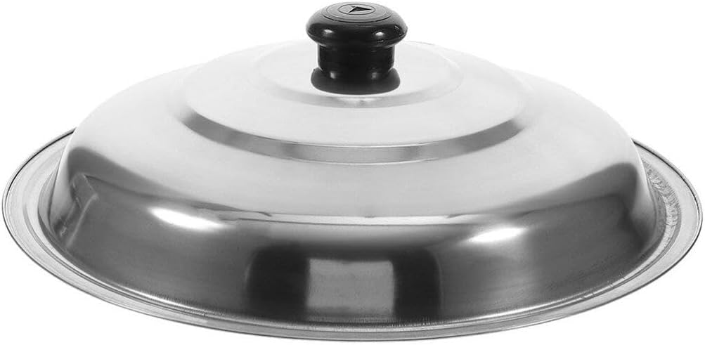 Cooking Pan Lid Stainless Steel Cookware Lid Replacement Pot Lid Cover Skillet Wok Lid Round Knob Handle Frying Pan Lid for Skillets Cast Iron Stove 42cm