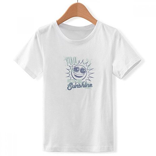 T-shirt en verre bleu soleil blanc ras du cou multicolore garcon