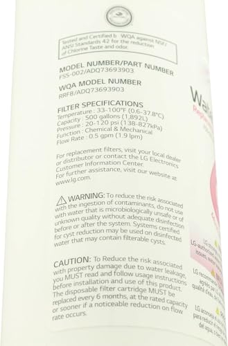 LG ADQ73693903 / ADQ736939 Kühlschrank-Wasserfilter passend für LG Kühlschränke