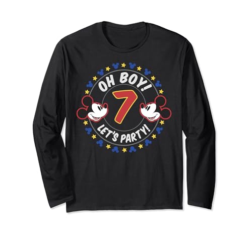 T-shirt Mickey 7 ans Disney idée cadeau anniversaire à manches longues