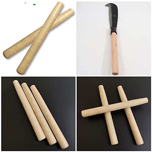 TorSor 3 Pack 12\'\' Sledge Hammer Wooden Handle Replacement for Axe Grip Steel Grass Sickle Hard Wood Shovel Hoes Outdoor Hatchet Camp 2 to 4 lb. Hammers Gardening Mowing Tool Repair