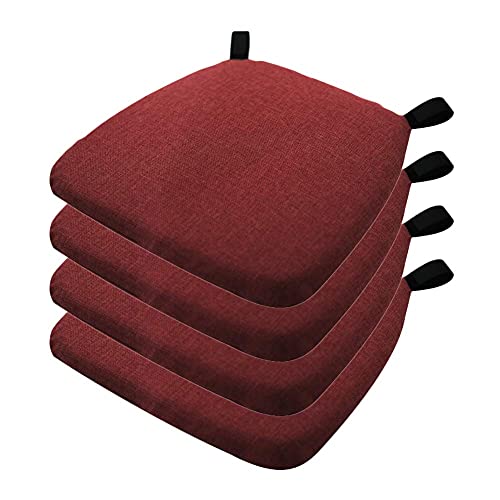 Coussins de chaise carrés en mousse à mémoire de forme rouge avec cordon de serrage pour assise