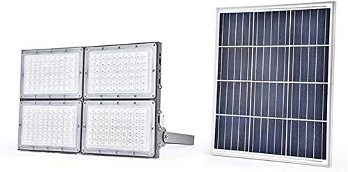 SBCGFY Foco LED Solar con Control Remoto, luz de Seguridad para Exteriores con Sensor de anochecer y Amanecer, Paneles solares, IP66, Resistente al Agua, para jardín, Camino y cancha de Baloncesto.