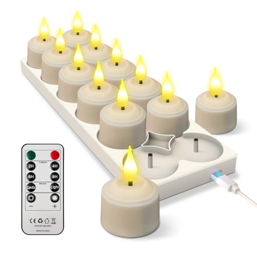 Velas de té LED recargables para una decoración acogedora y segura sin humo