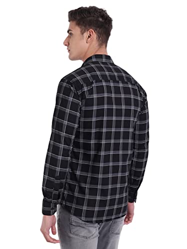 Image of Majestic Man Slim Fit Cotton Casual Check Shirt for Men