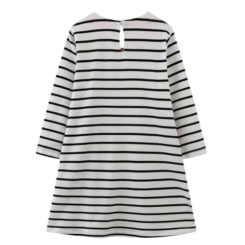 Image of HILEELANG Toddler Girl Sleeveless Dress Stripe Zigzag Cotton Casual Tunic Party Dresses