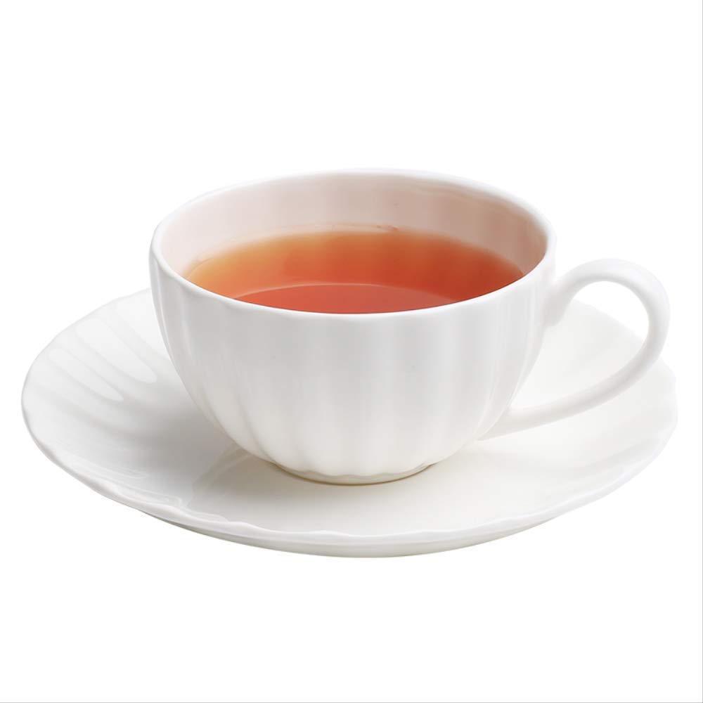 Tasse à café blanche en os de chine 180ml avec soucoupe rouge pour thé