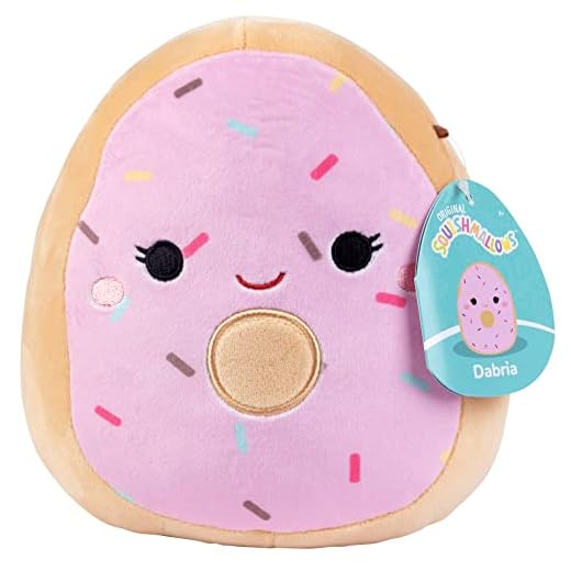 Squishmallows 8" Dabria The Donut - Official Kellytoy Plush - Soft and Squishy Food Stuffed Animal Toy - Great Gift for Kids