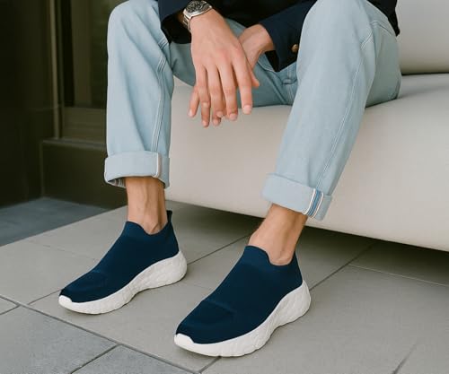Image of Kraasa Walking Shoes for Men Height Increasing Sports Shoes Ultra Grip Soft Sole Gym Shoes Workout Lightweight Running Shoes for Men