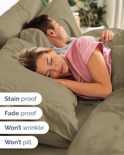 Image of Flex Top Split Head King Sheet Set - 4 Piece Extra Deep Sheets - Khaki