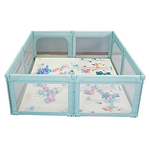ベビーサークル 大型8パネルプレイマット付きベビープレイペン、 屋外/屋内用折りたたみ式幼児安全遊びフェンス、 緑 高さ70cm、持ち運びに便利 (Size : 150×180cm/59×70.9in)