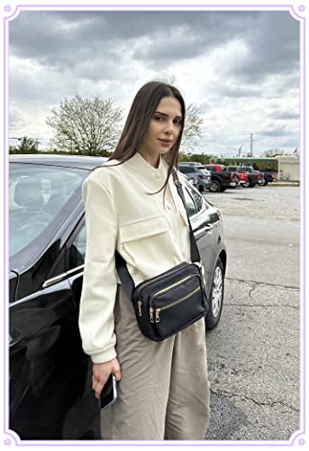 Dihklcio Nylon Crossbody Bags For Women Purses And Handbags Women's Casual Messenger Bags Waterproof Black Crossbody Purse (Black) #TOP4