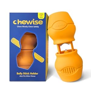 Chewise Bully Stick Holder Improved Bully Sticks Holder Ultimate Secure Heavy Duty BPA Free Safety Device to Prevent Choking Fits Various Bully Sticks and Dog Sizes