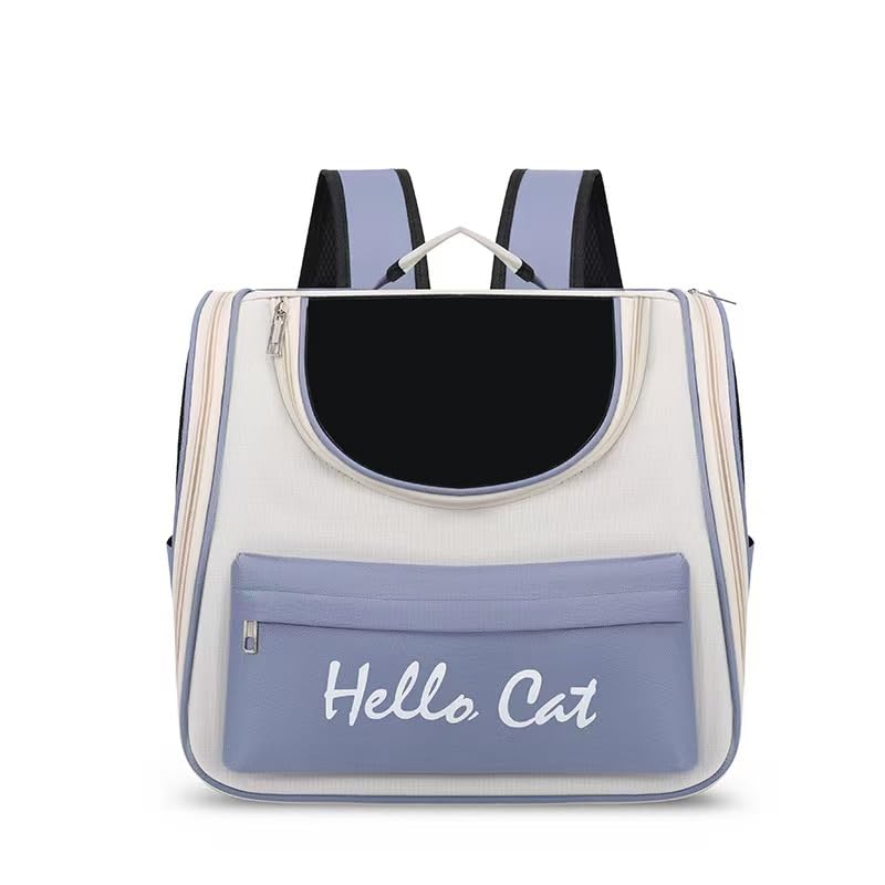 Mochila/Bolsa Hello Cat para Cães e Gatos, Azul, 50x30x28 cm