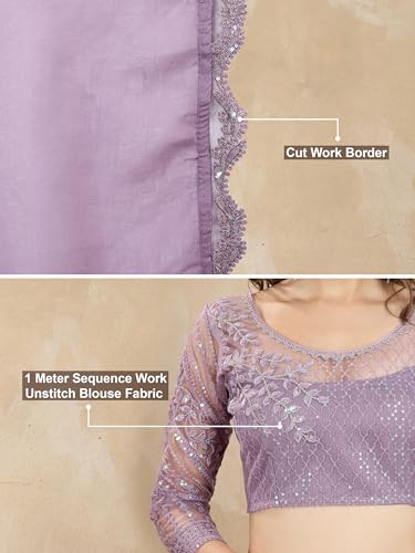 TRENDMALLS purple tussar silk saree in tussar silk – image 6