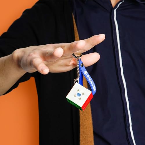 Image of CuberShop GAN 330 Mini 3x3 Keychain Speed Cube, Pocket Size Tiny Puzzle Cube, Smooth Turning Tiny Cube with Strap & Keyring, Portable Brain Teaser (Stickerless)