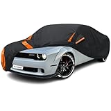 YoYolaur 10-Layer for Dodge Challenger Car Cover Waterproof All Weather for Automobiles, Outdoor Full Exterior Covers Soft Cotton Lining with Door Zipper, Fit for Dodge Challenger 2008-2025