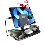【Mehrfacher Schutz】Diese kabellose Ladestation von Aukvite für Apple verfügt über einen Übertemperaturschutz, einen Überspannungsschutz, einen Überstromschutz, einen Überladeschutz, eine Fremdkörpererkennung und viele Kühlkörper an der Unterseite, um eine Überhitzung zu verhindern und ein stabiles und sicheres Laden zu gewährleisten. Das Gehäuse des kabellosen Ladegeräts besteht aus hochwertigem ABS+PC feuerfestem Material und der Ladeständer ist aus Aluminiumlegierung.