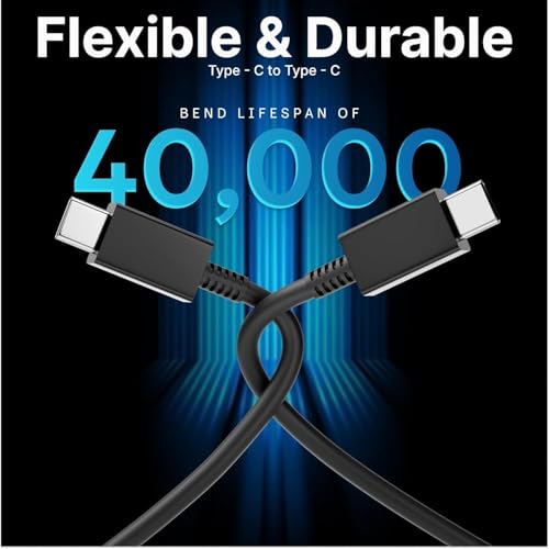 Image of Samsung Original 45W Type C to C 3.3 Ft Fast Charging USB C Cable High-Speed & Data Transfer Compatible with Samsung F16 /F06, F15 /F05 /F55 5G, F14 /F04 /F34 /F54, F23 /F13 /F04 /F45 /F12 (SMG-CBL-BLK-1)