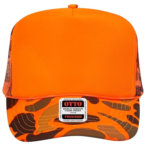 Image of OTTO Polyester Foam Front 5 Panel High Crown Mesh Back Trucker Hats in 97, Bulk, Wholesale