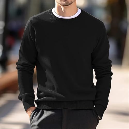 Spring Casual Warm Pullover Sweater Men's Fashion Round Neck Knitted Large Size Sweater2