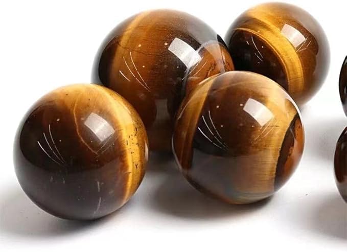 Miniatura 1 de Esferas de cristal natural, bolas de piedra de ojo de tigre amarillo para decoración, 1 unidad (2.953 in-3.150 in)