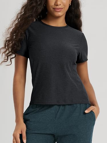 Image of ODODOS Women's Short Sleeve Performance T-Shirts - Ultra Soft odSTRATUM Tech Crew Neck Tee UPF 50+ Essential Top
