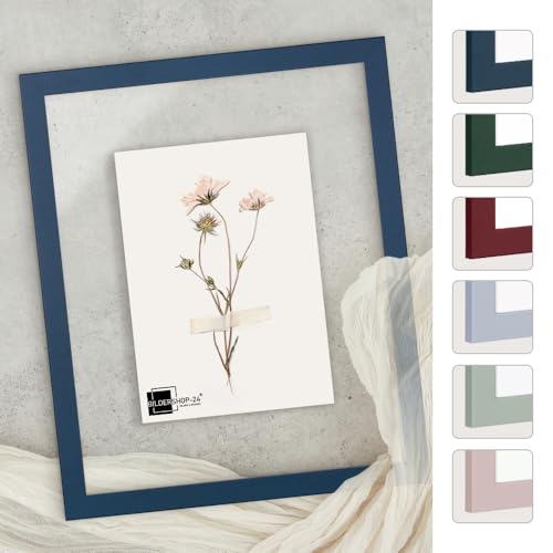 Bildershop-24 Double vitrage - double vitrage Cadre double vitrage Cadre photo Paris bleu foncé avec verre acrylique 13x18 cm tailles sélectionnables