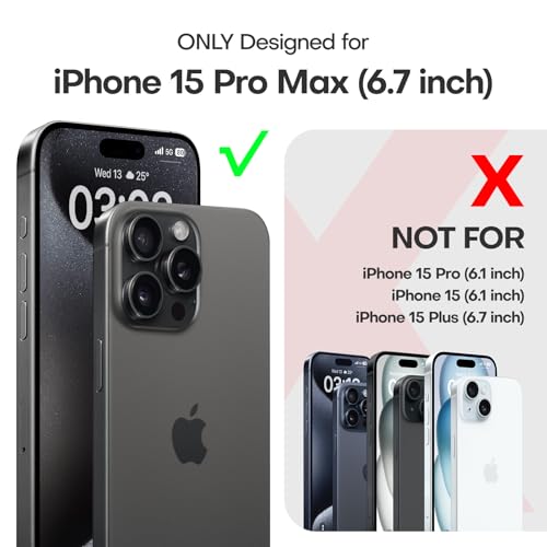 Image of TAURI for iPhone 15 Pro Max Case, with Screen Protector, Blue | Anti-Yellowing Military-Grade Protection Shockproof Slim Phone Case for iPhone 15 Pro Max