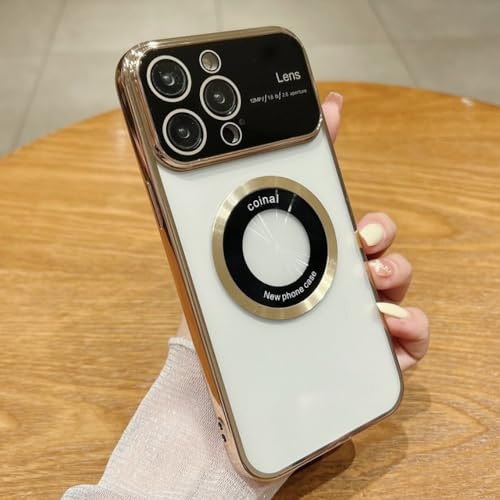Étui transparent de placage or anti-choc avec protection objectif verre pour iPhone 13 Pro