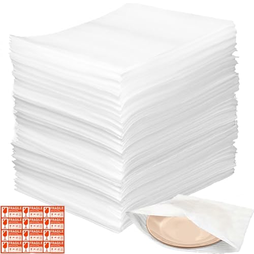100 Stück Verpackungsmaterial 20 x 20cm Luftpolsterfolie Umzug Schaumfolie Schaumstoffverpackung Umzugsverpackung für Umzugskartons Kartons Geschirr Gläser Weinflaschen Versand