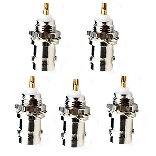 Pack de 5 adaptadores BNC hembra con montaje en panel miniatura 4
