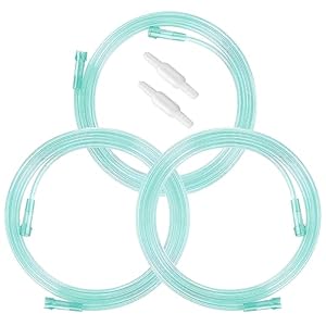 3 Pack Oxygen Tubing with 2pcs Oxygen Tubing Connector – 7Ft Premium Green Crush Resistant Non-Kinking Oxygen Tubes