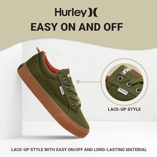 Image of Hurley Kids Finn Sneakers - Canvas Skate Shoes for Kids, Low Cut Tennis Shoes for Girls and Boys