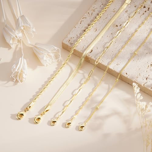 Turandoss Gold Bracelets for Women, 14K Gold Plated Bracelet Stacks - image 7