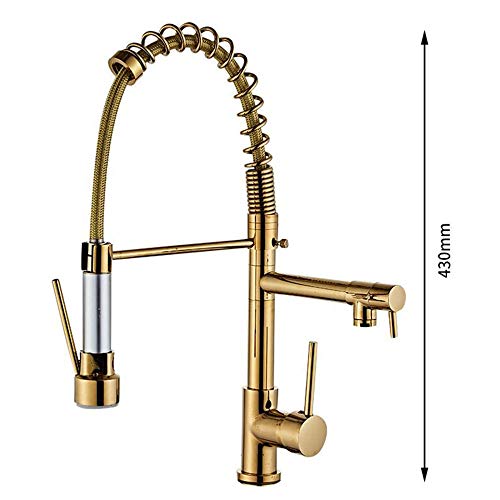 Mitigeur d'évier de cuisine à 3 voies extractible avec double sortie eau pure - 4