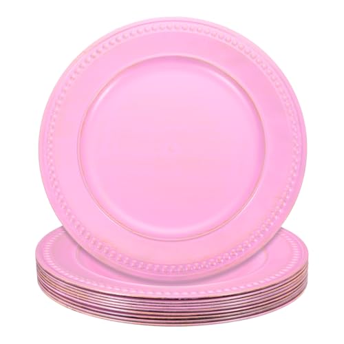 uxcell 10pcs Vintage Charger Plates Redondas 13 pulgadas miniatura 1