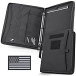 Livans Portfolio Padfolio Binder Detachable 3-Ring Binder Planner, Zip Tactical Notebook Cover with A4 Letter Paper, Multi-Storage Organizer Handle Bag for Out-Work, Travels, Office & School