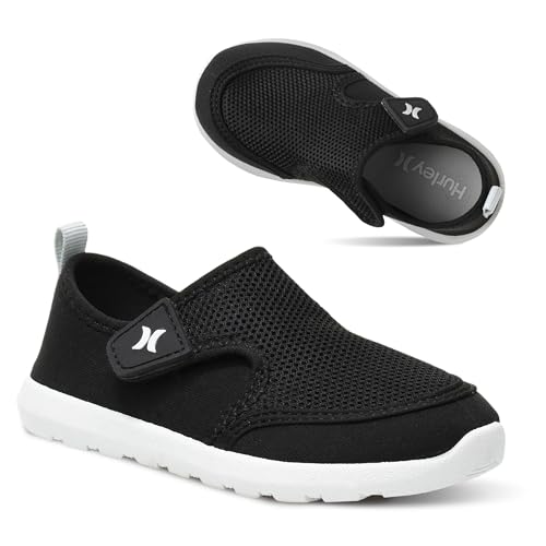 Hurley Kids �c���p�E�H�[�^�[�V���[�Y Spence- �����E�H�[�^�[�V���[�Y �j�̎q�Ə��̎q���� �y�� �ȒP�X���b�|�� ���߉\�ȃA�b�p�[�t�� - �r�[�`�A���V�сA�v�[���ł̊y���݂�, �u���b�N, 3 Big Kid