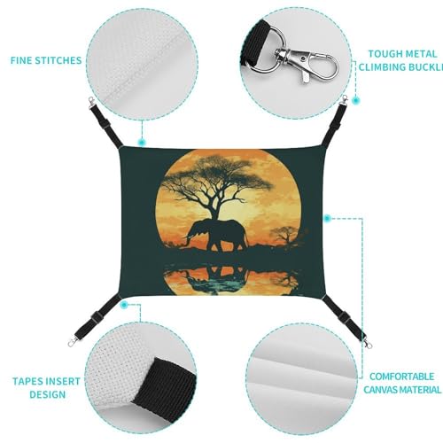 Hamac pour chatons et petits animaux suspendu réglable doux motif éléphant - 4