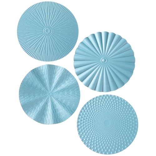 Hicarer 4 Pcs 12 Inch Blue Metal Wall Art Decor Modern Sunburst Decor